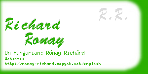 richard ronay business card